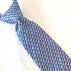 Joseph Lyman Necktie 100% Silk Blue Gray Checkered Business Career 3.75"X60"